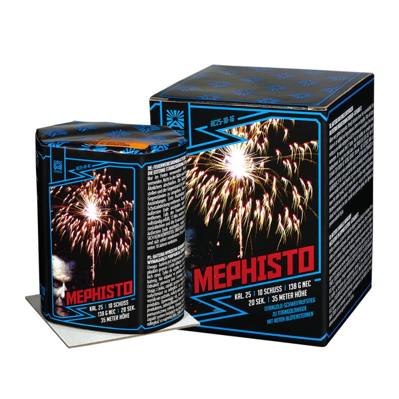 Funke Argento Mephisto Feuerwerksbatterie 10 Schuss 25mm